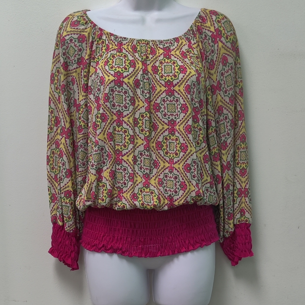 Smocked sleeve/waist top